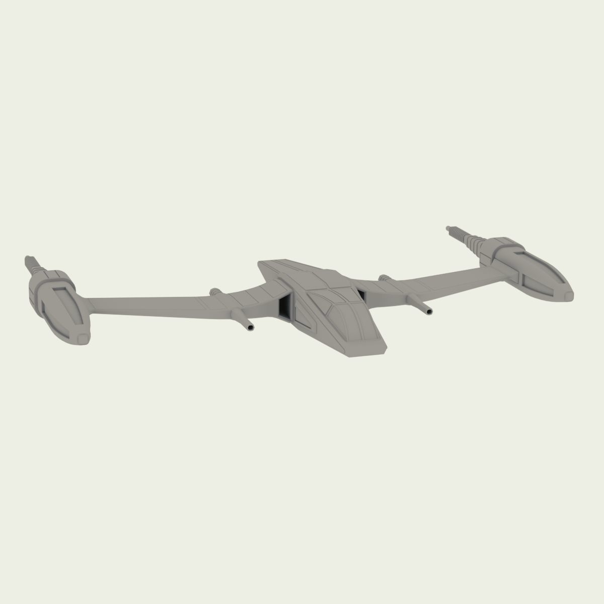 Starfighter old star wars fighter Low-poly 3D model_7