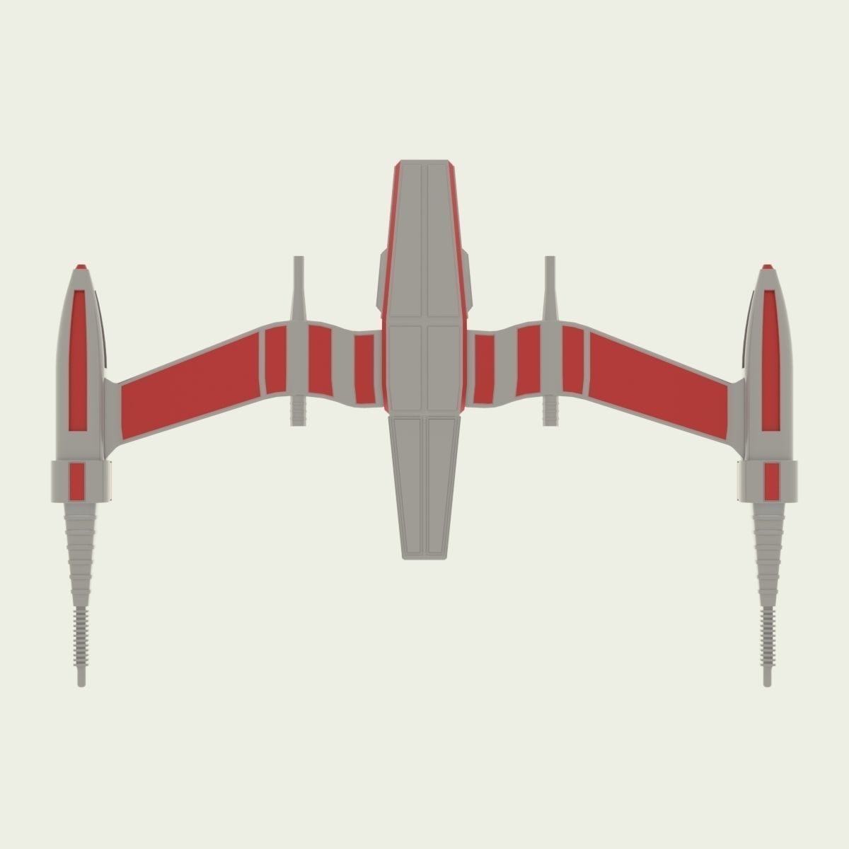 Starfighter old star wars fighter Low-poly 3D model_24