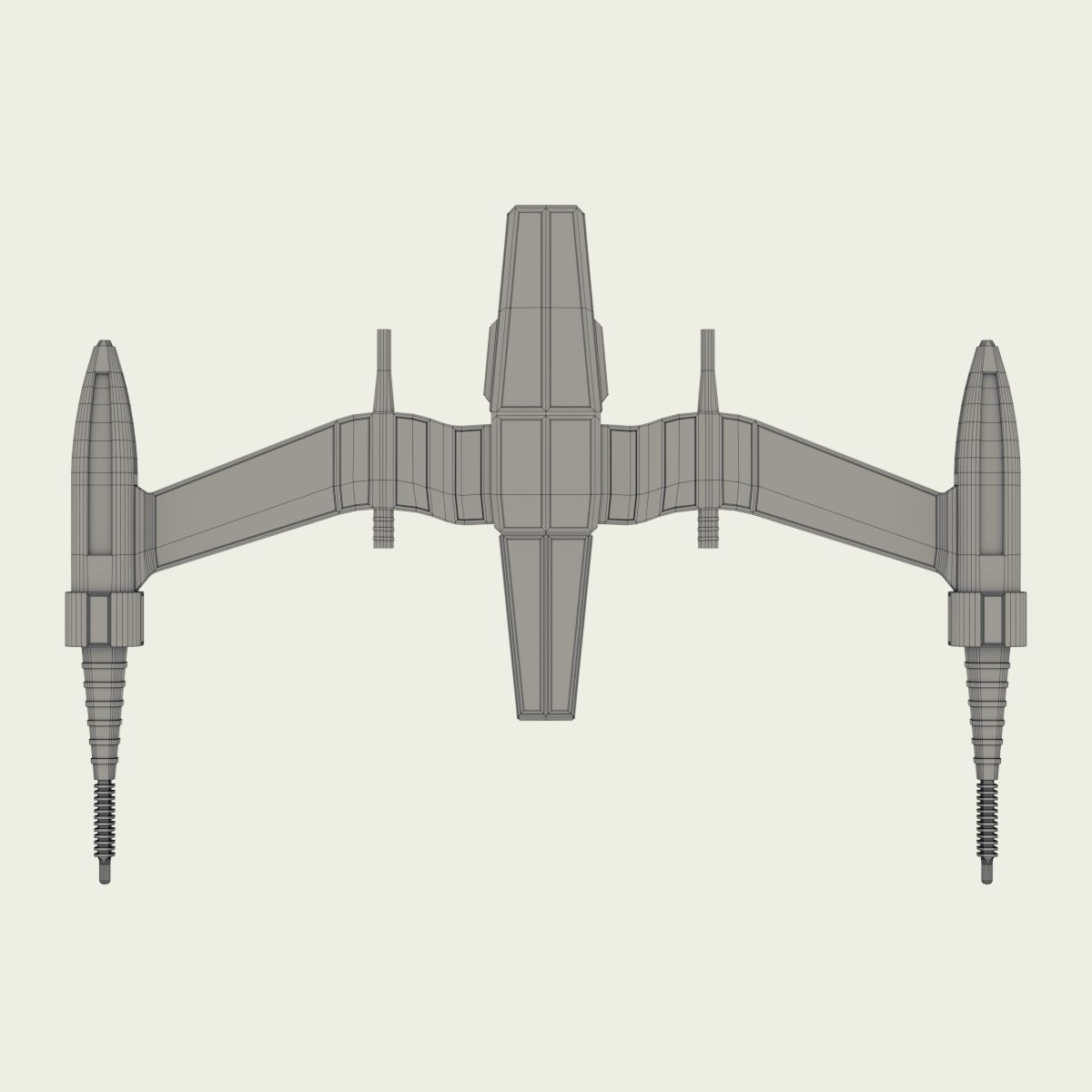 Starfighter old star wars fighter Low-poly 3D model_21