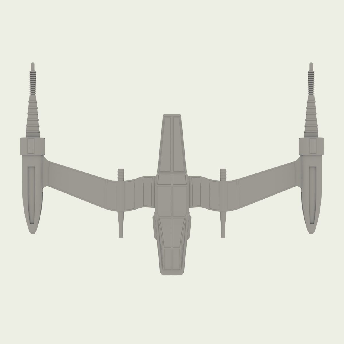Starfighter old star wars fighter Low-poly 3D model_8