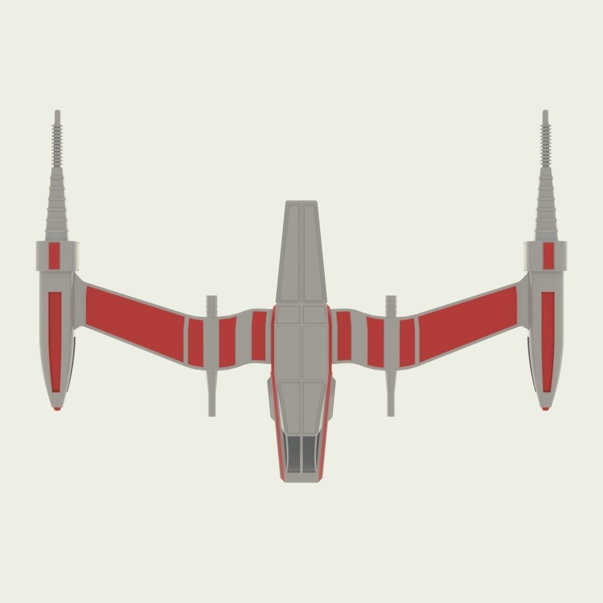 Starfighter old star wars fighter Low-poly 3D model_22