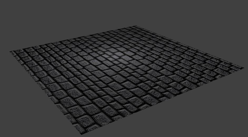 Stone pavement low poly Low-poly 3D model_1
