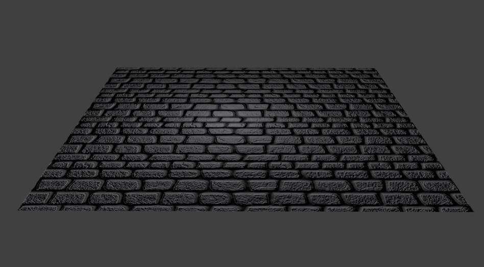 Stone pavement low poly Low-poly 3D model_0