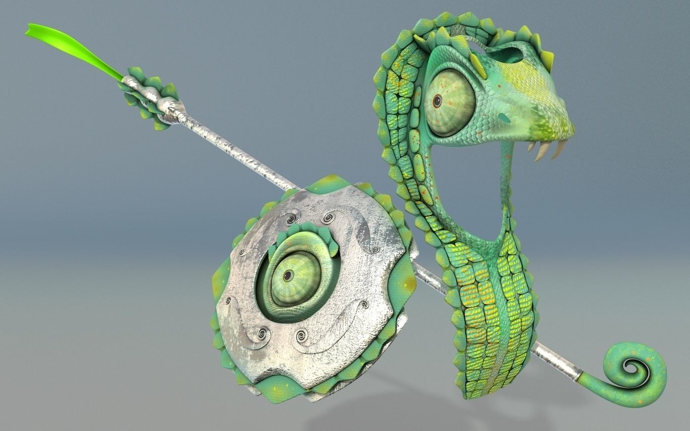 Fantasy MOTU Custom Lizard Armor Set 3D model_2