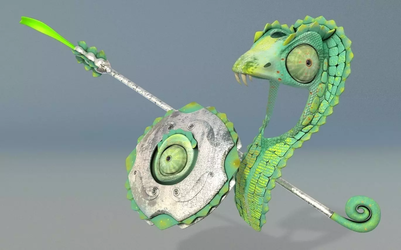 Fantasy MOTU Custom Lizard Armor Set 3D model_0