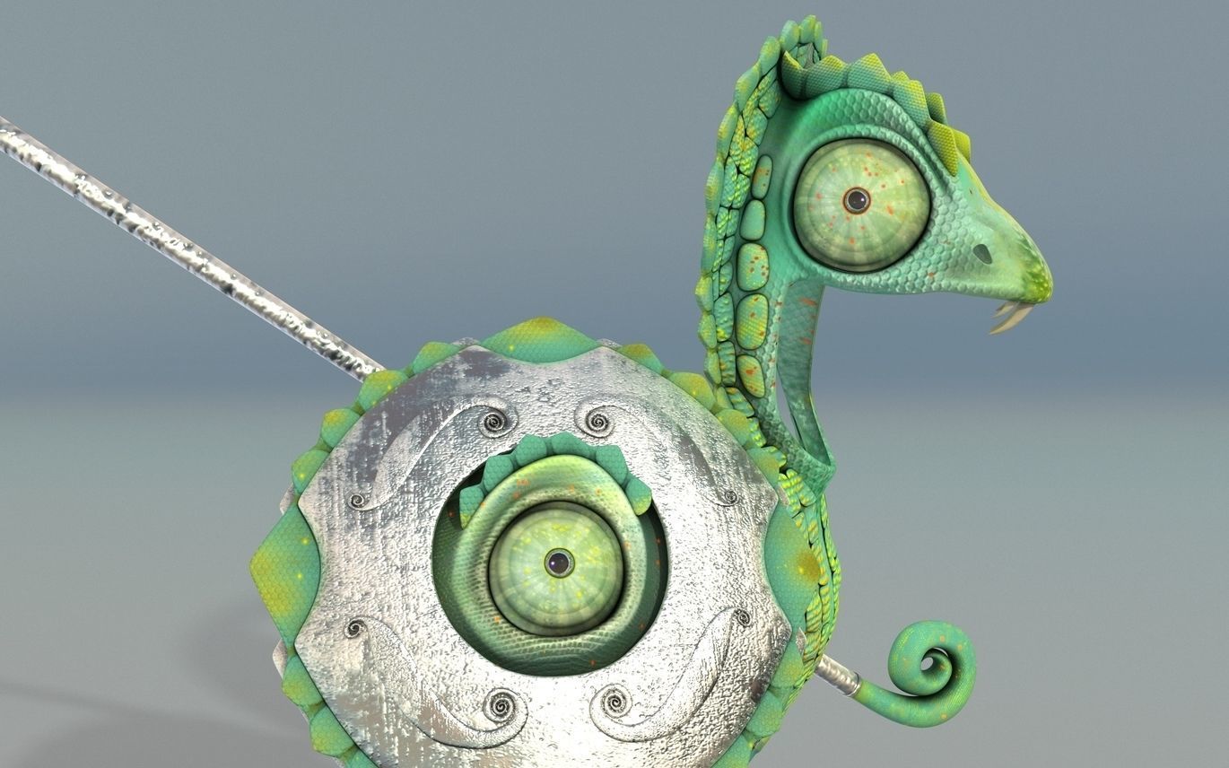 Fantasy MOTU Custom Lizard Armor Set 3D model_4