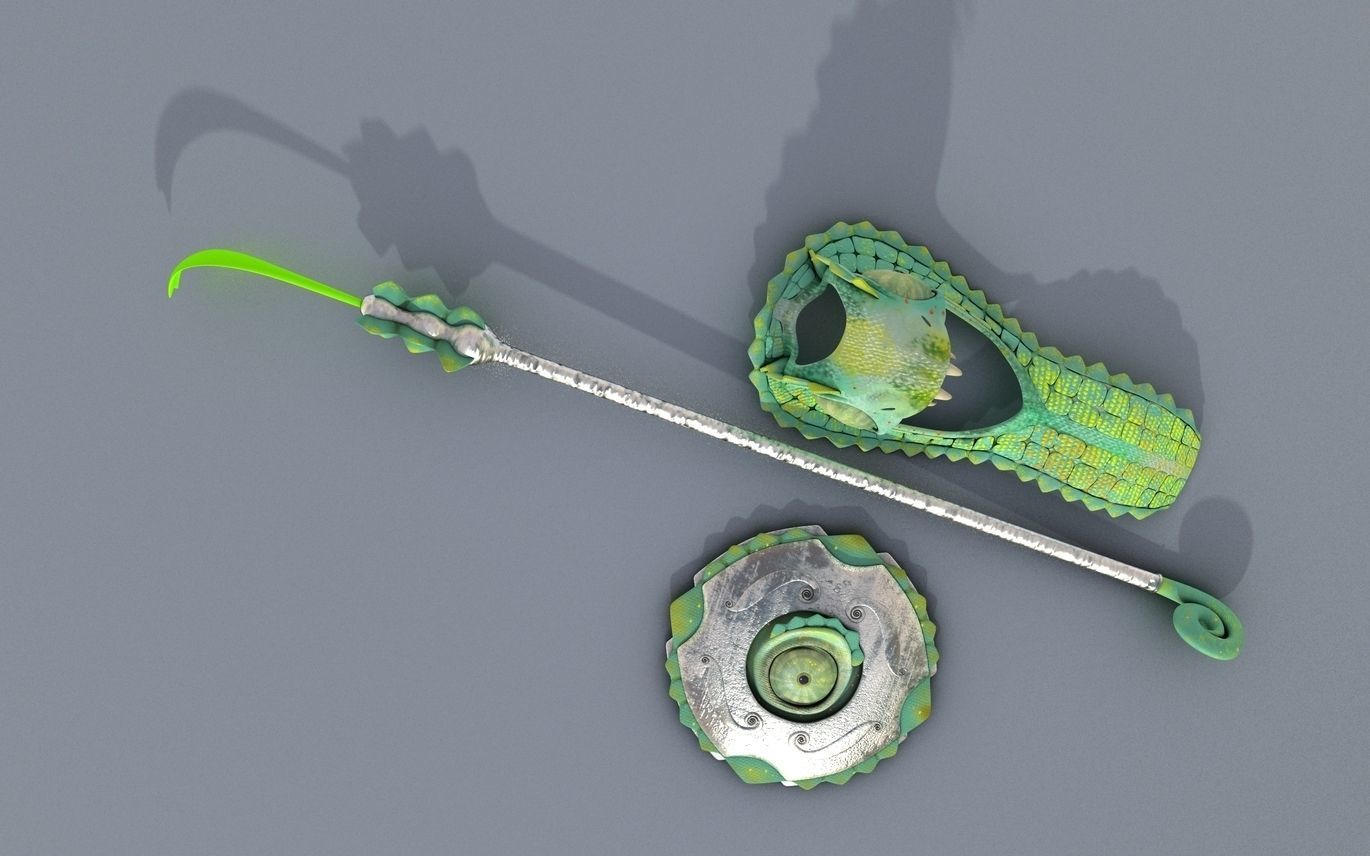 Fantasy MOTU Custom Lizard Armor Set 3D model_1