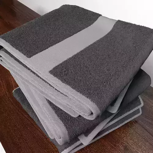 Towel stack of towels on wooden table
