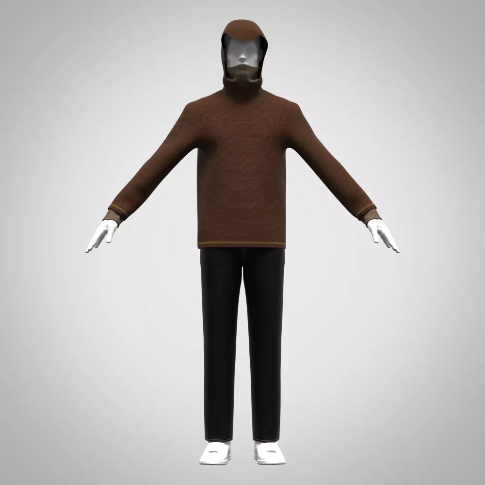 3d clothing mens hoodie Free low-poly 3D model