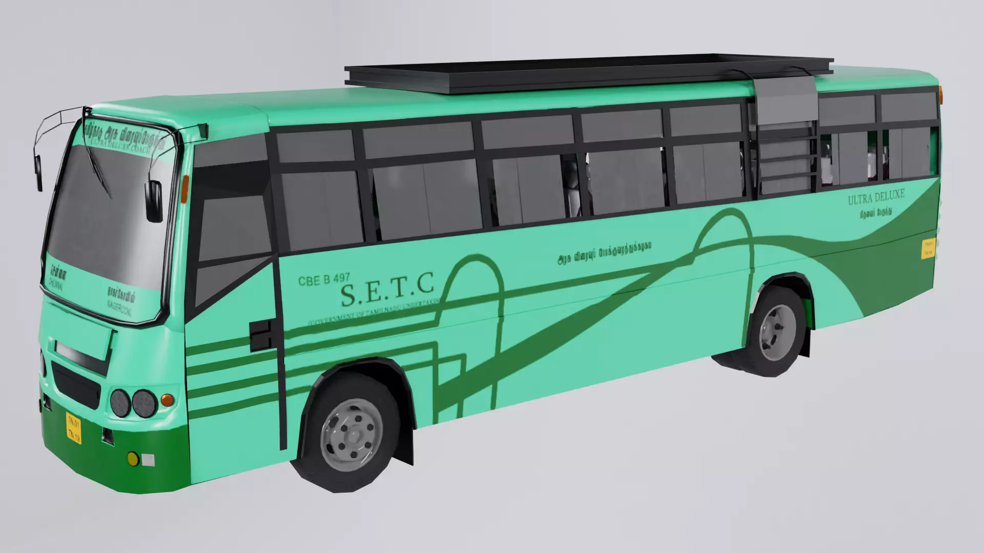 Bus 3d model Low-poly 3D model