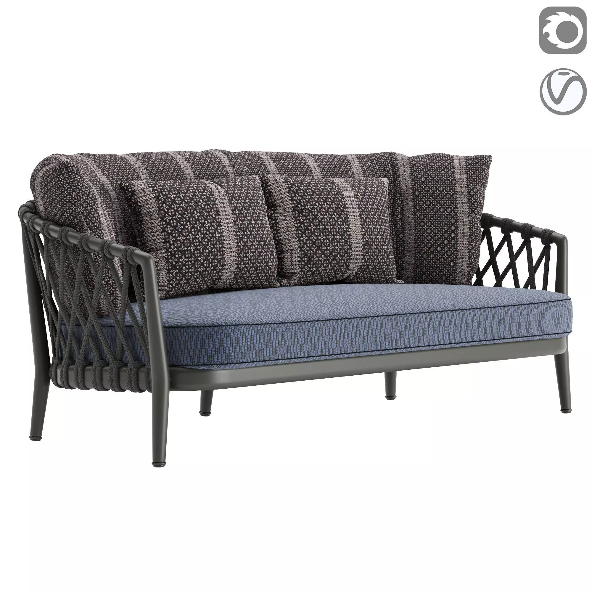 Erica Outdoor Sofa v2 3D model