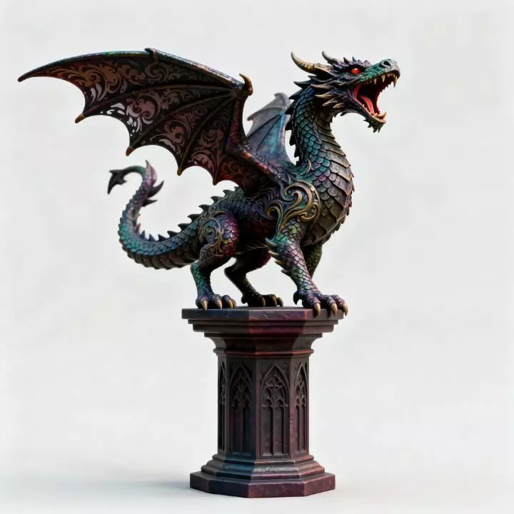 3360 Menacing Fairytale Dragon magic 3D STL 3D print model