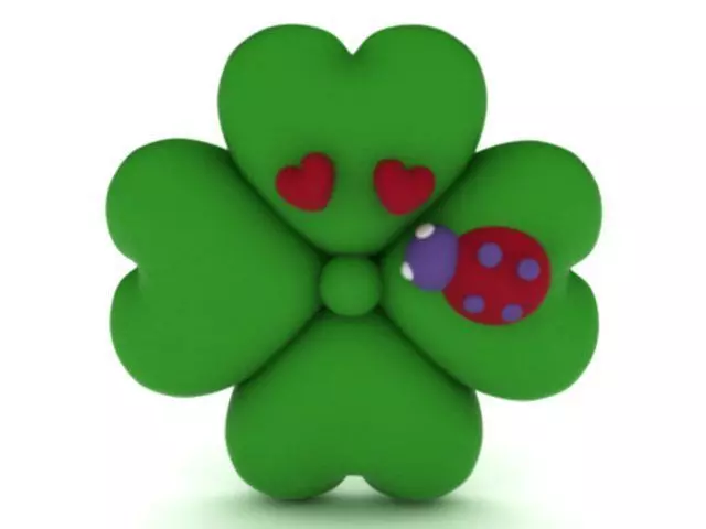 Cute Lucky Clover with Ladybug 3D Printable Decorative Model 3D print model