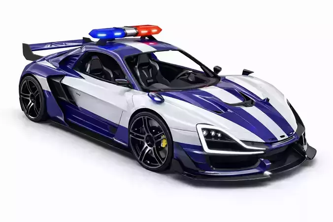Concept Police Car 3D Model Law Enforcement Vehicle 02