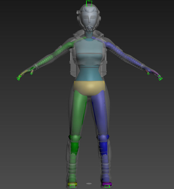Female Space Suit Low-poly 3D model_22