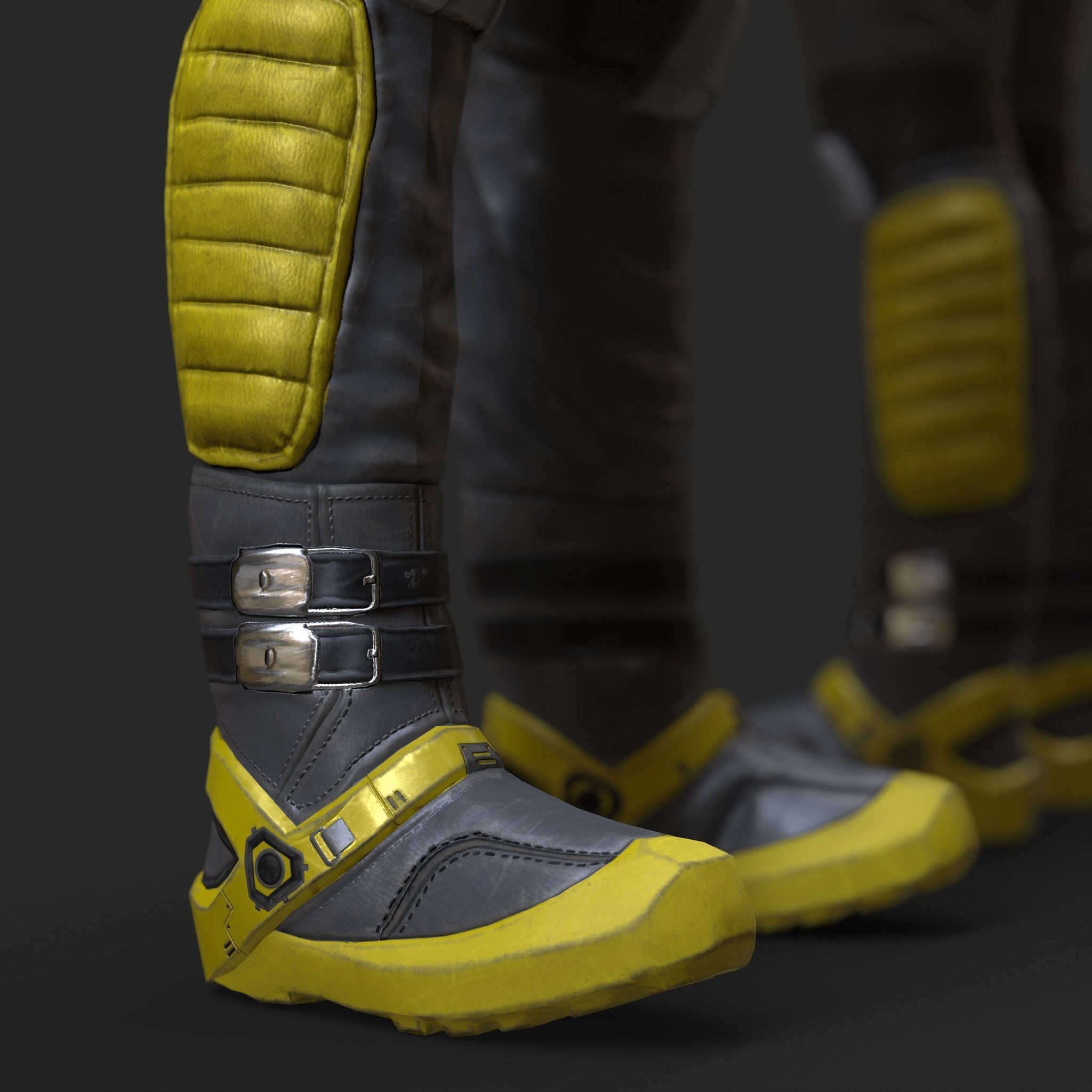 Female Space Suit Low-poly 3D model_19