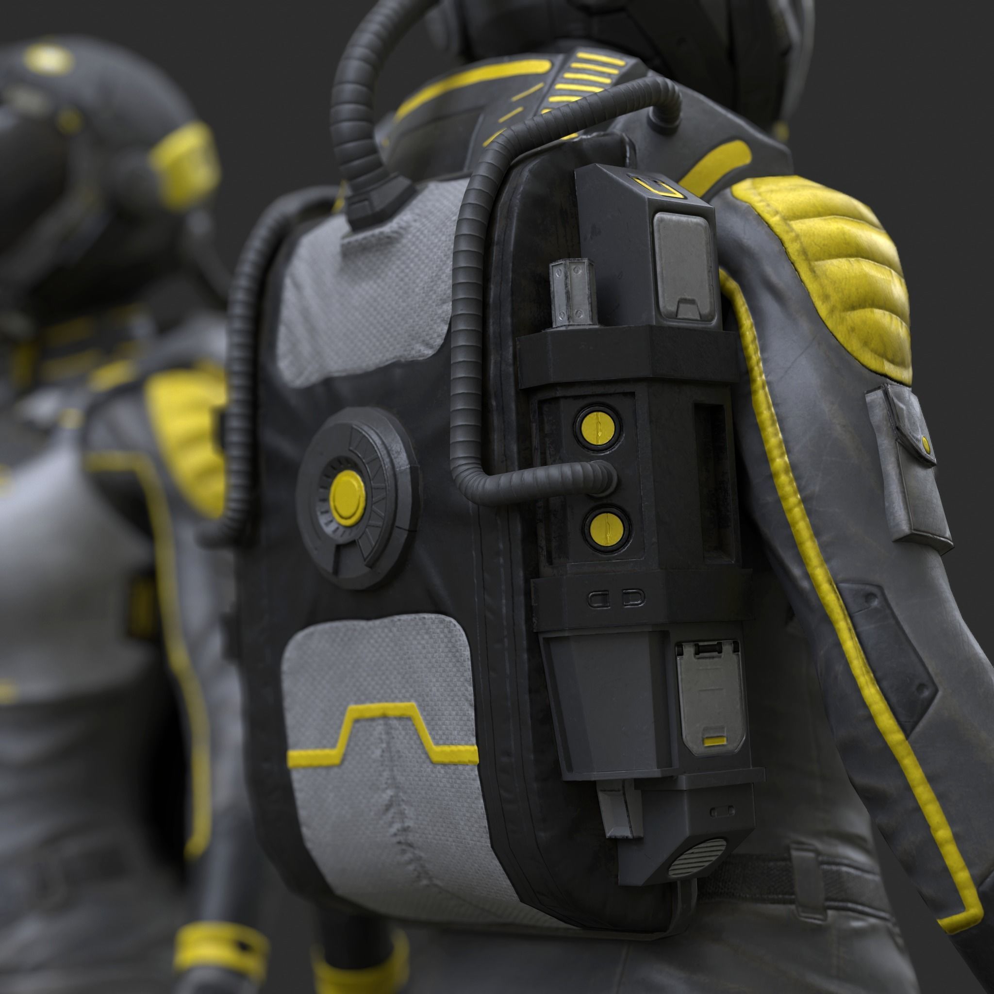 Female Space Suit Low-poly 3D model_18