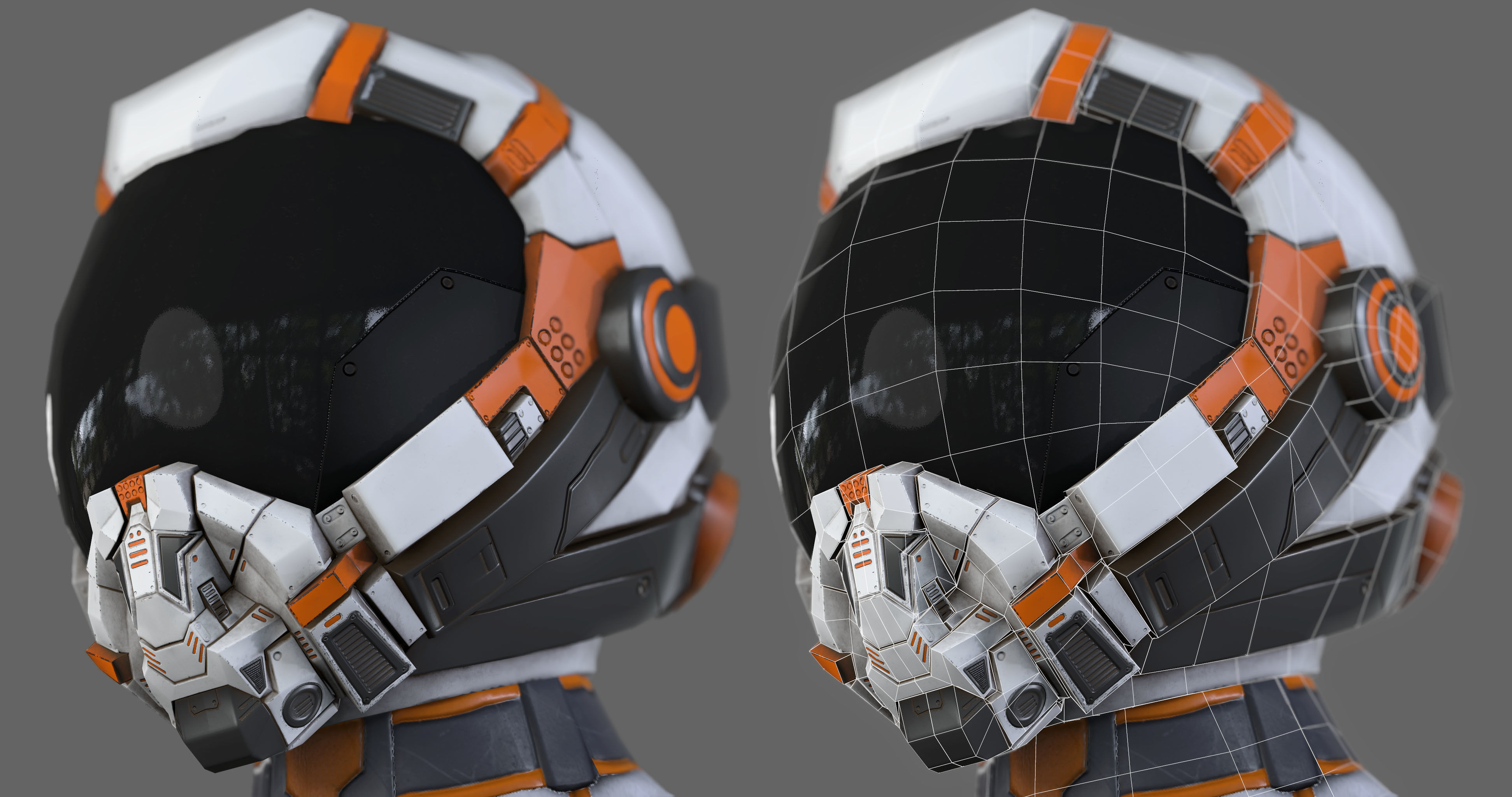 Female Space Suit Low-poly 3D model_13