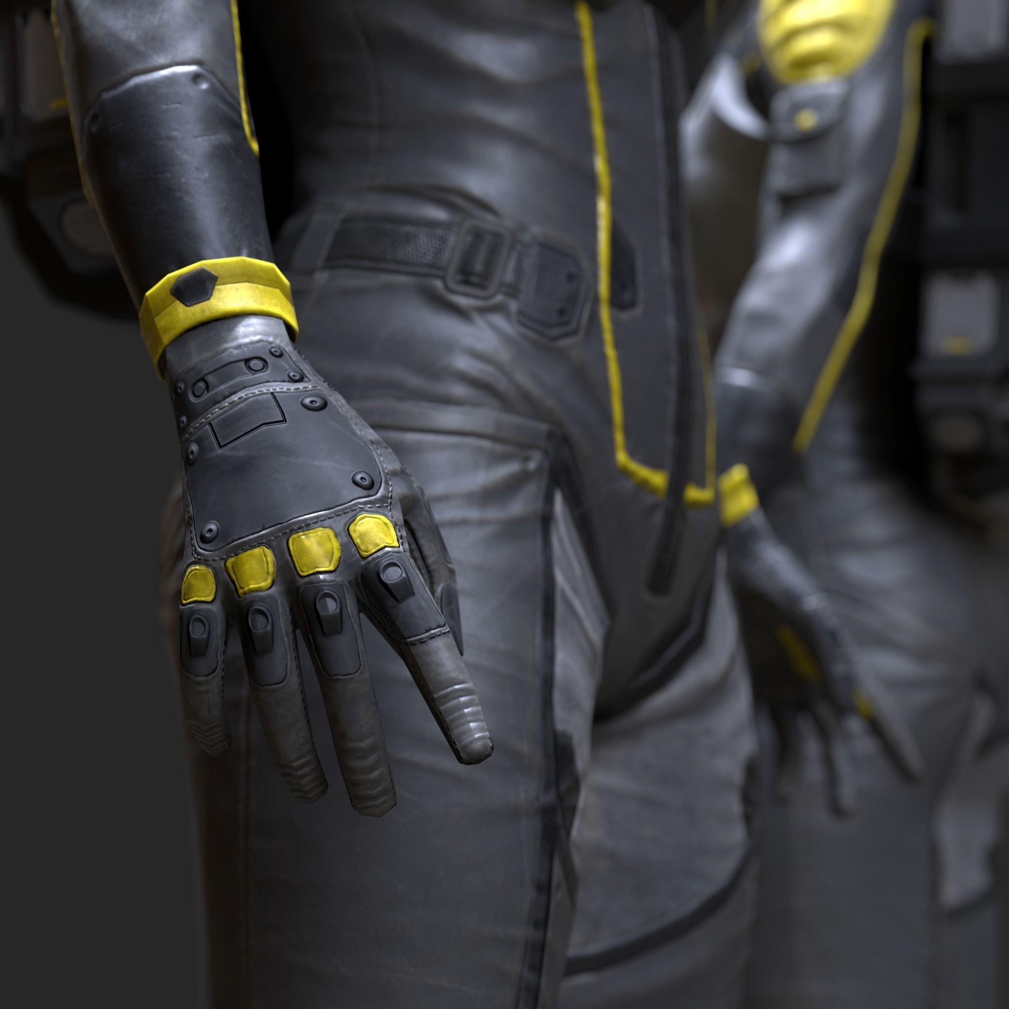 Female Space Suit Low-poly 3D model_16