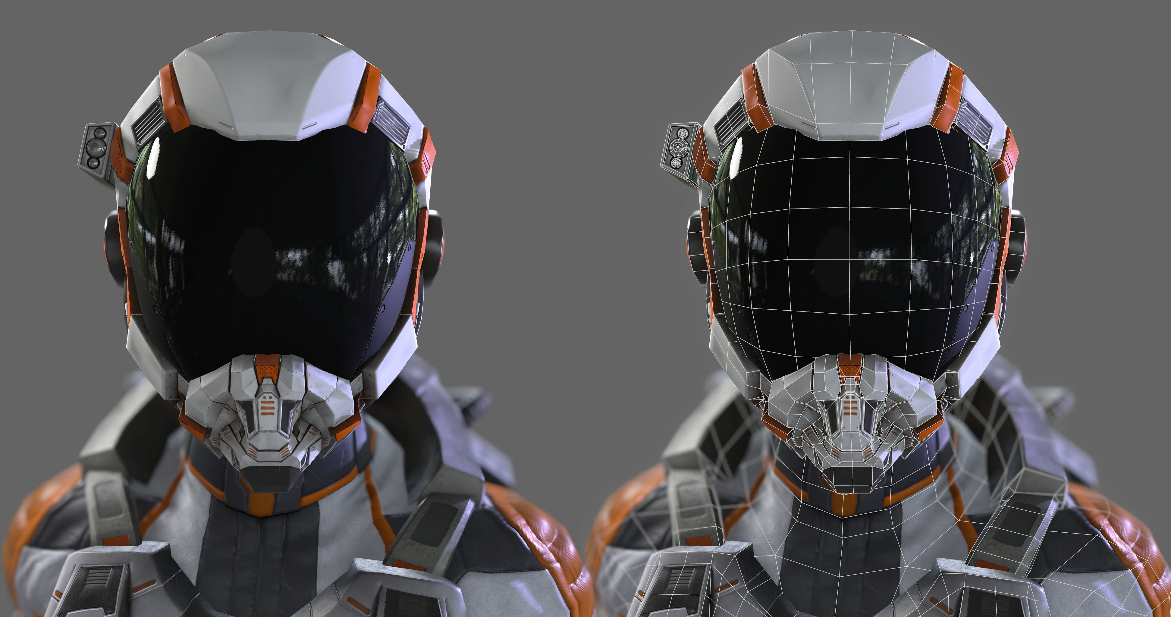 Female Space Suit Low-poly 3D model_12