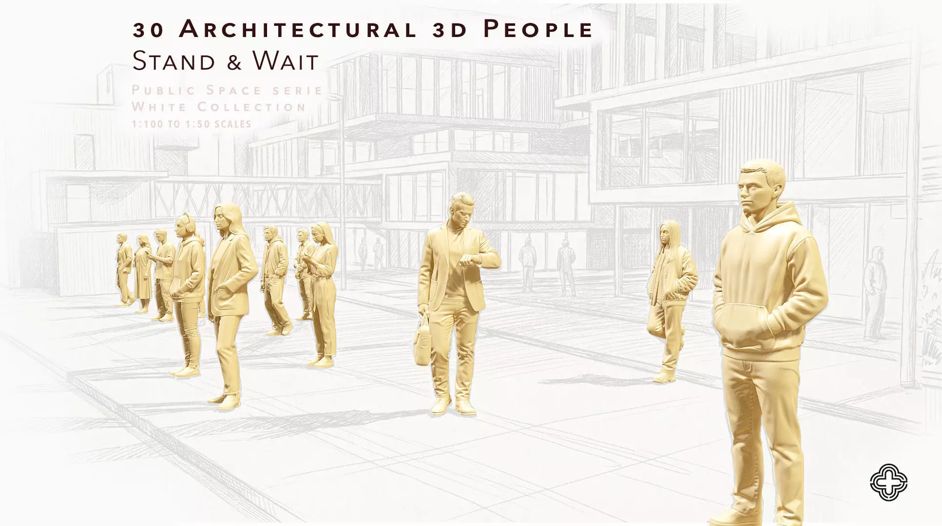 Stand and Wait - 30 Architectural Figures 3D print model