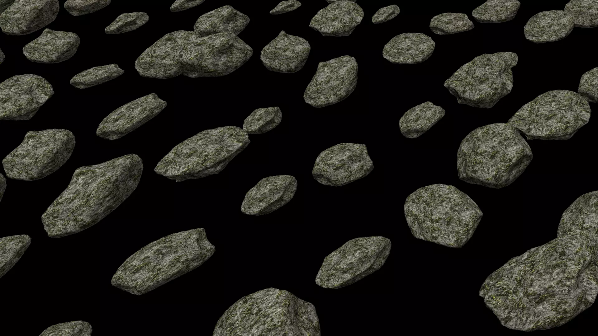 blender Moss Stone c4d 5 pack Low-poly 3D model