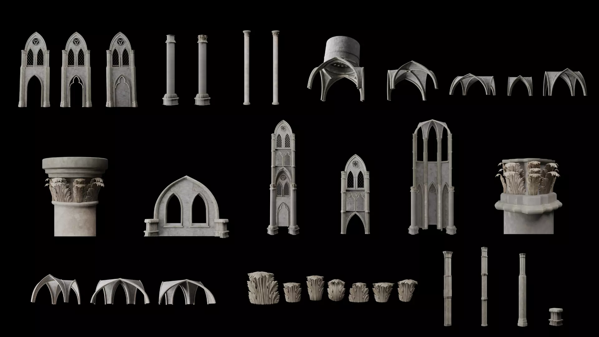 Gothic Modular Kit 3D model