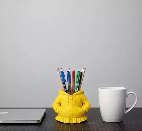  Woman Coat  Pen Holder 