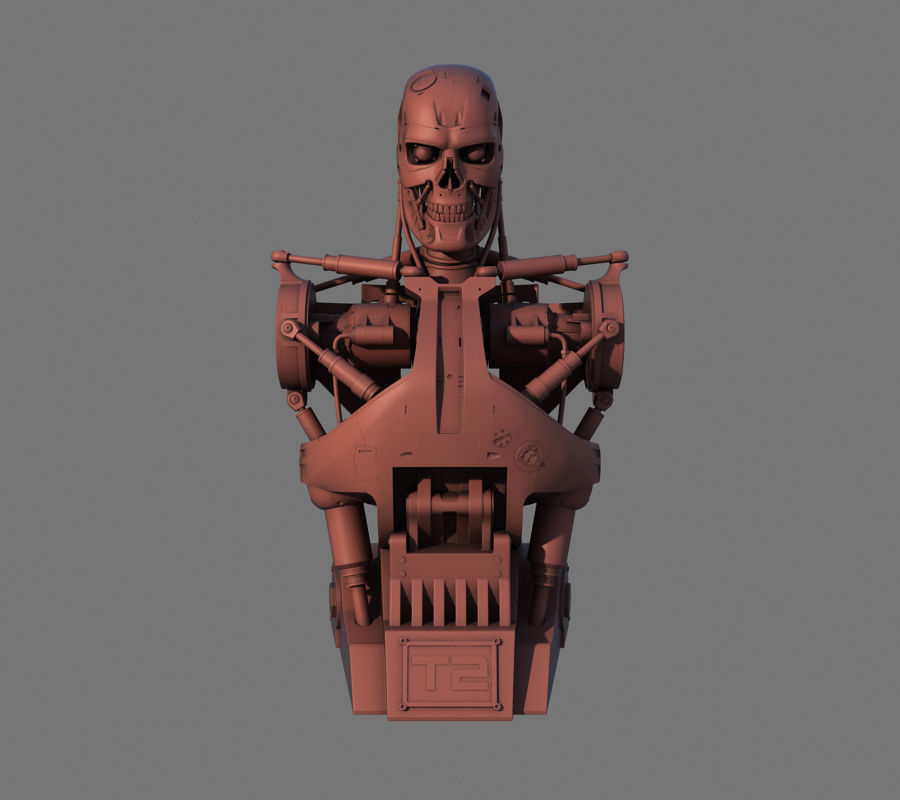 Terminator T-800 Torso Bust 3D model_3