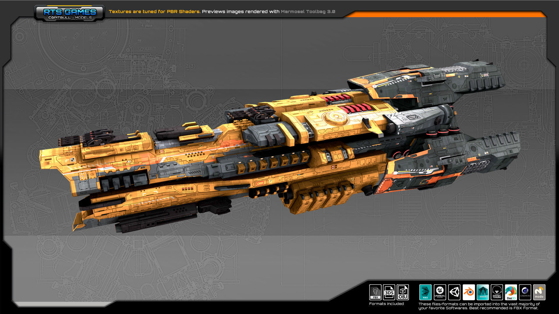 Federation Destroyer K3 Low-poly 3D model_4