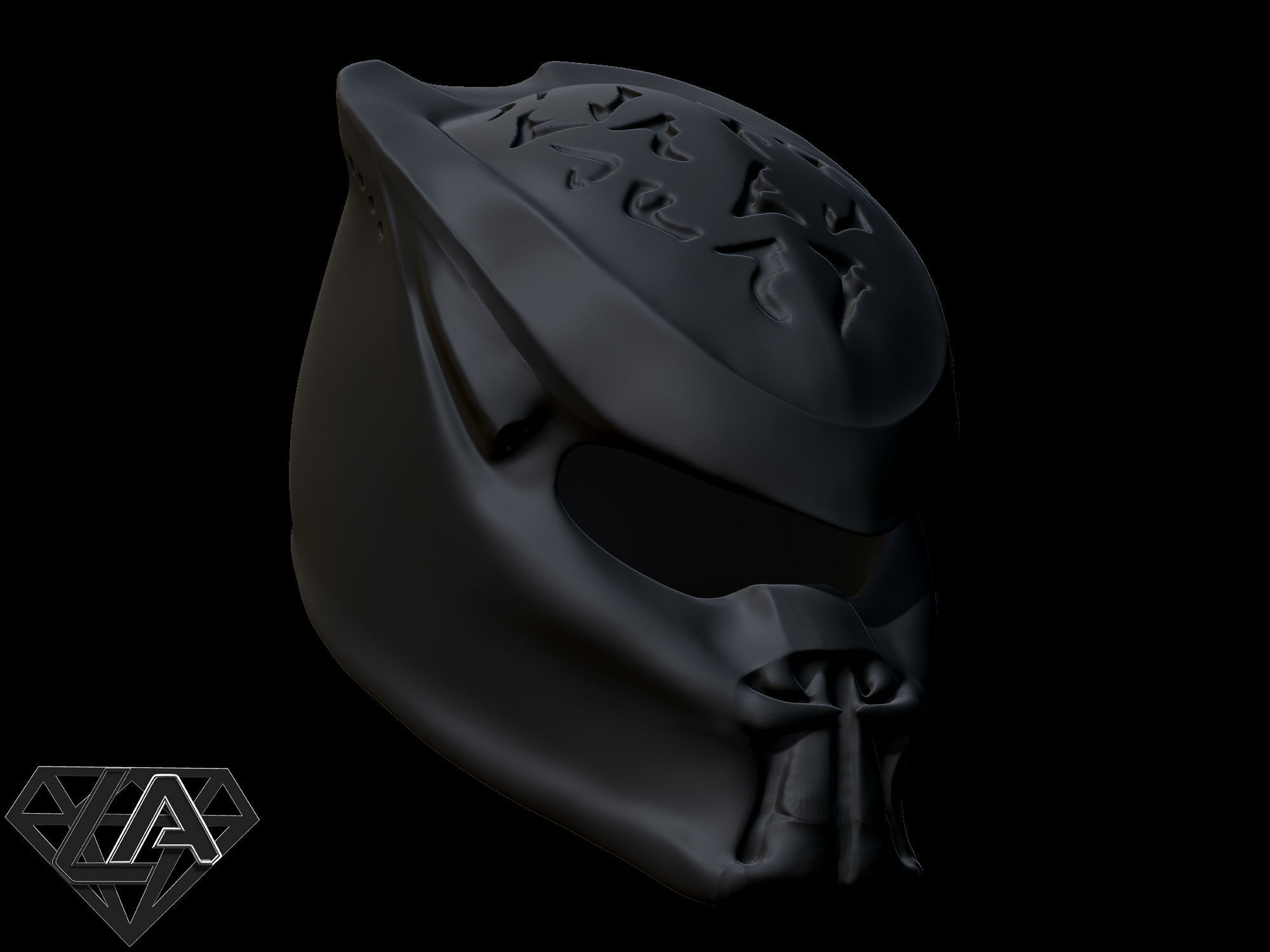 Predator custom helmet 3D print model_5