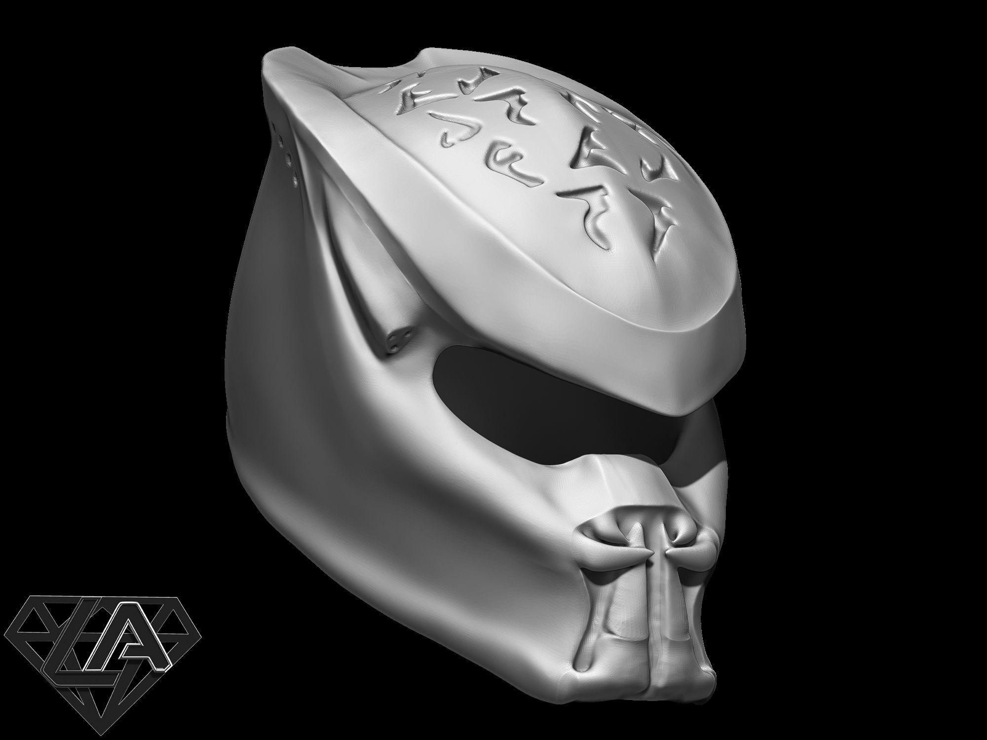 Predator custom helmet 3D print model_4