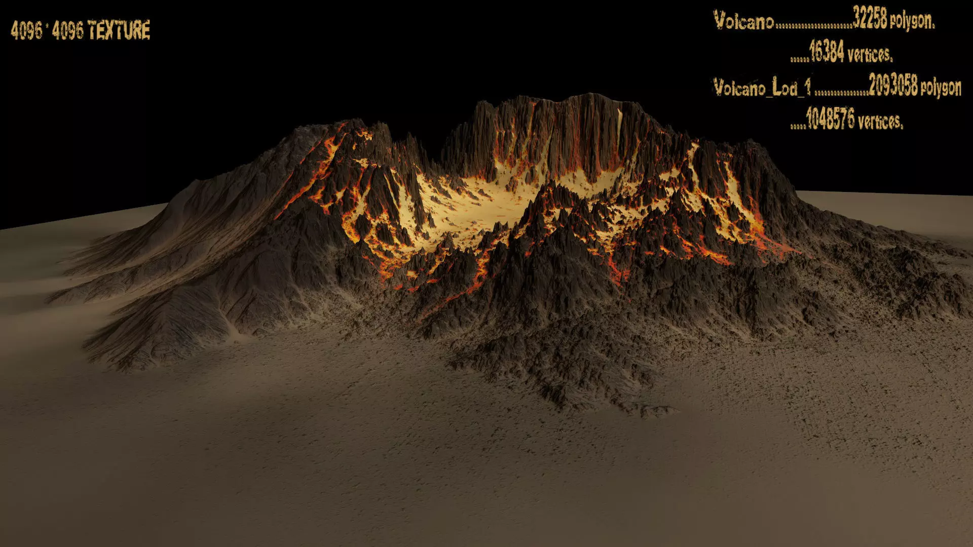Volcano Low-poly 3D model