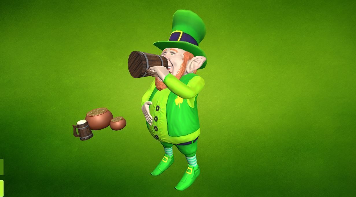 Leprachaun for games - Unity Low-poly 3D model_3