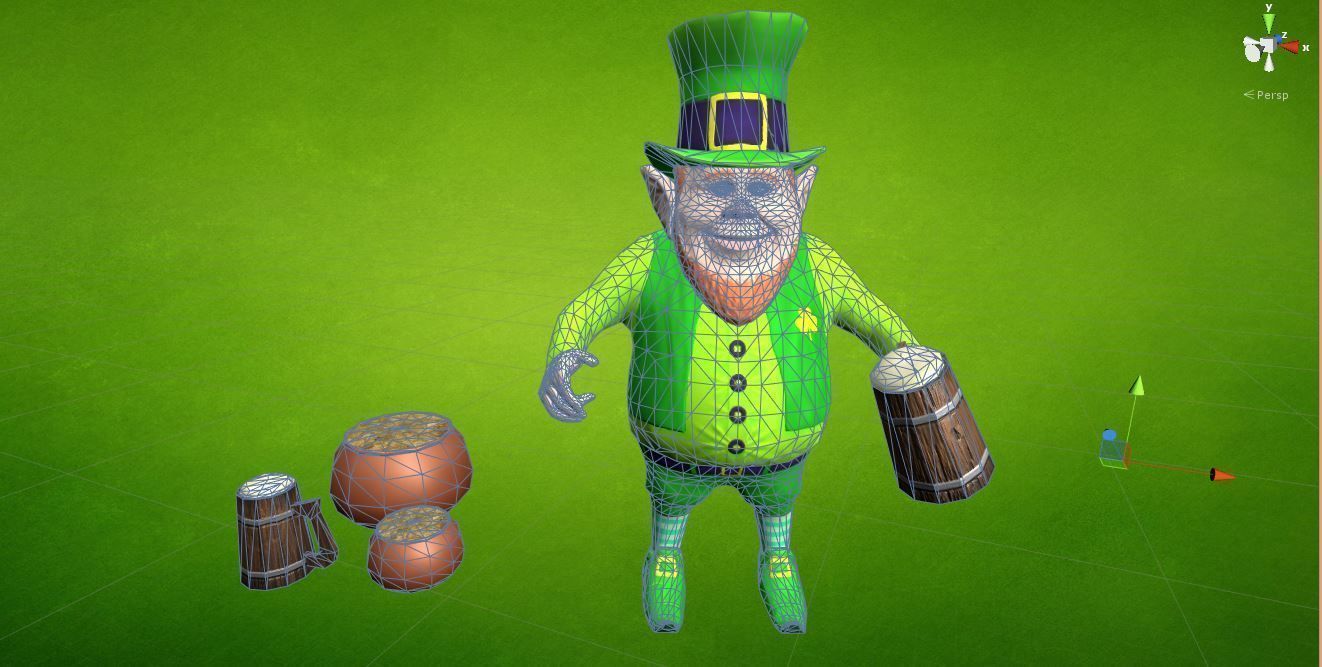 Leprachaun for games - Unity Low-poly 3D model_5