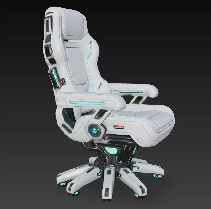 Futuristic Sci-fi Chair Low-poly 3D model