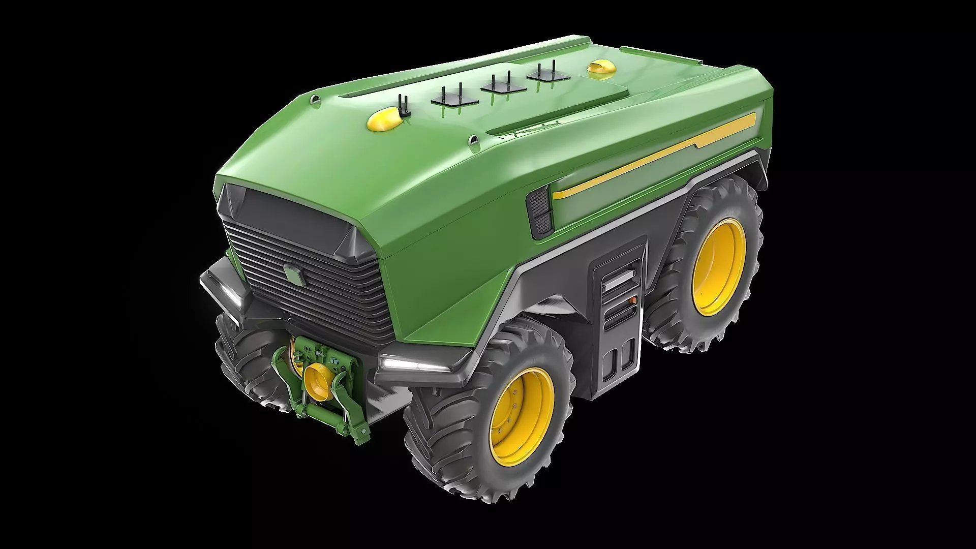 Electric Autonomous Tractor Low-poly 3D model