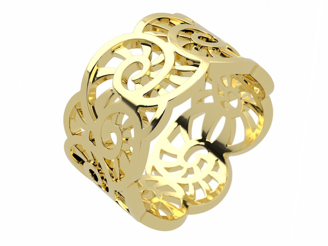 Ring filigree gold 3D print model