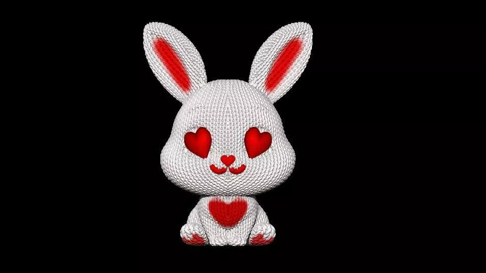 Cute Rabbit Weave Hearts Toy 3D print model