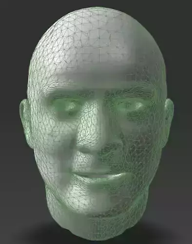 Solid male head 2 3D print model