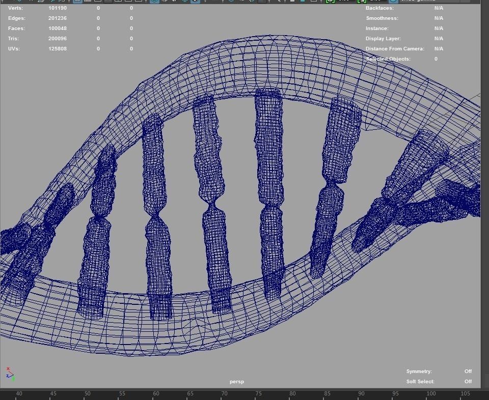 DNA STRAND with high details Low-poly 3D model_6