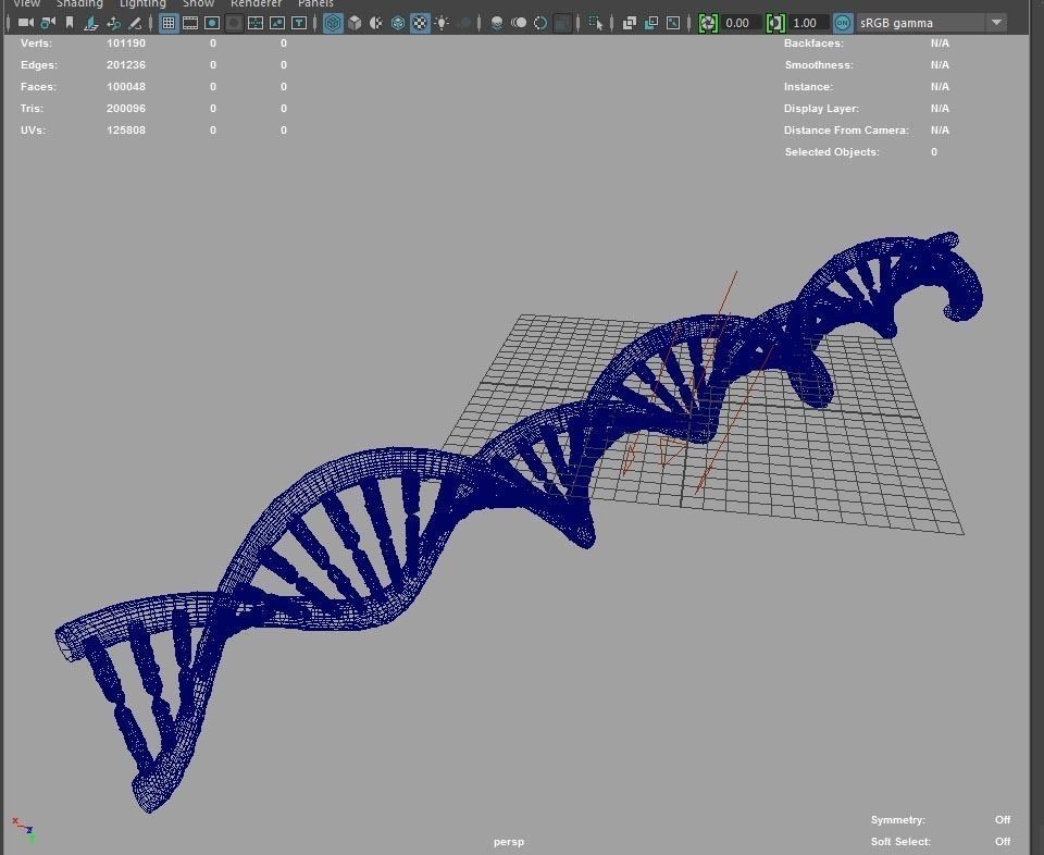 DNA STRAND with high details Low-poly 3D model_7
