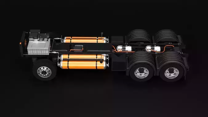 Hydrogen Fuel Cell Semi-Truck Chassis