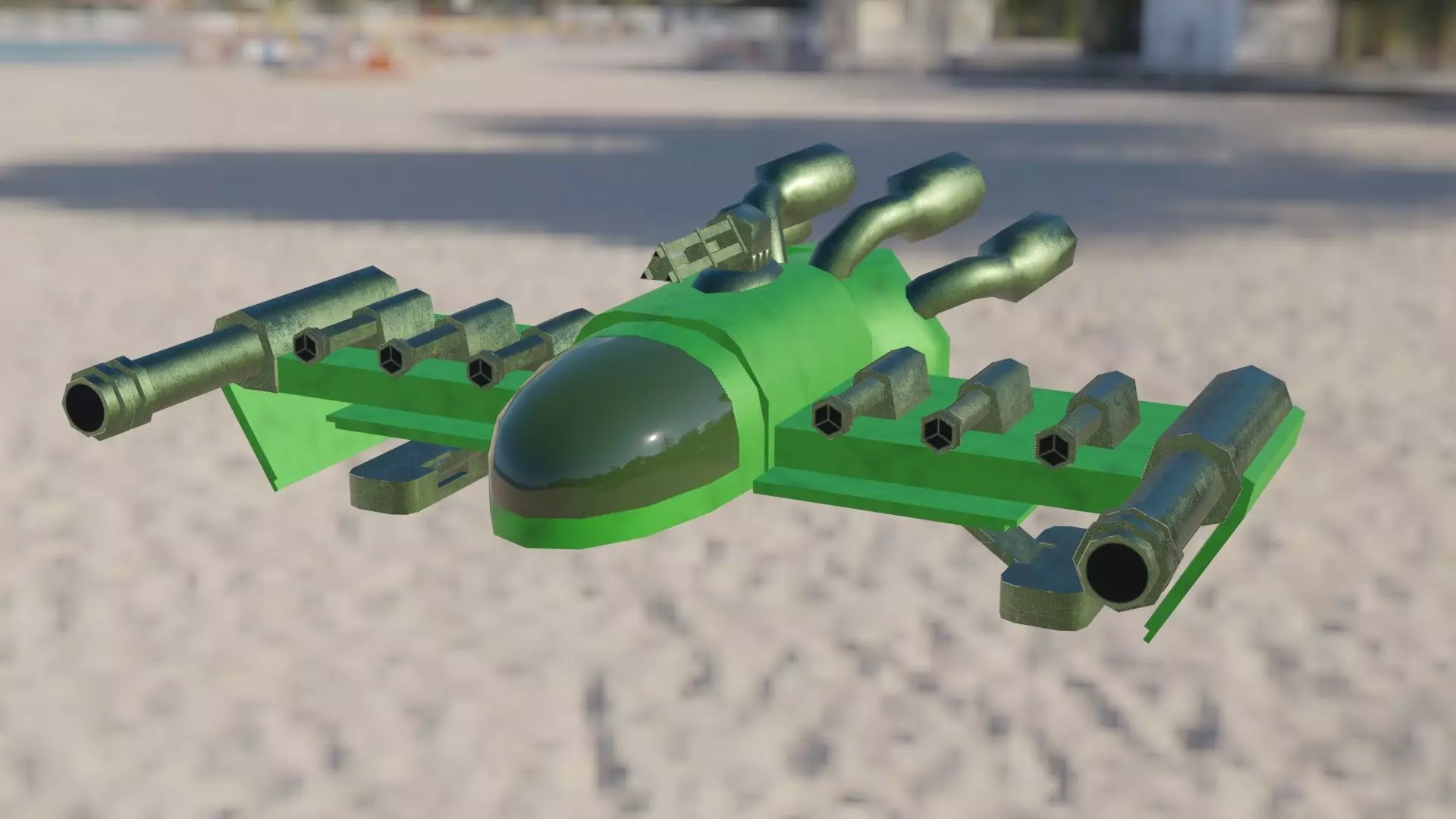 Low Poly 3D Fighter Spacecraft- Rigged Low-poly 3D model