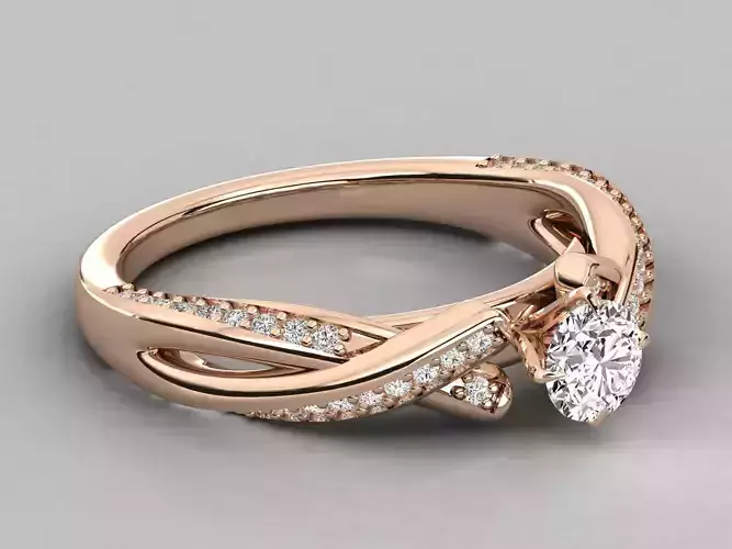 Women Light Weight Solitare Diamond Wedding Ring   9