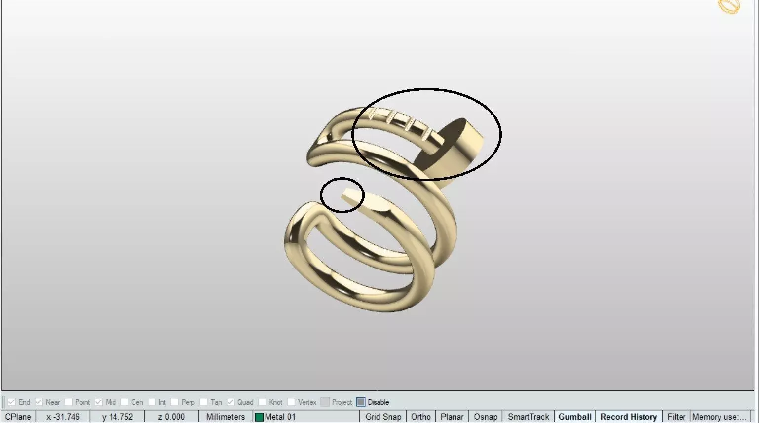 Earring Cuff ear jewel With wax 3D model 3D printable | CGTrader