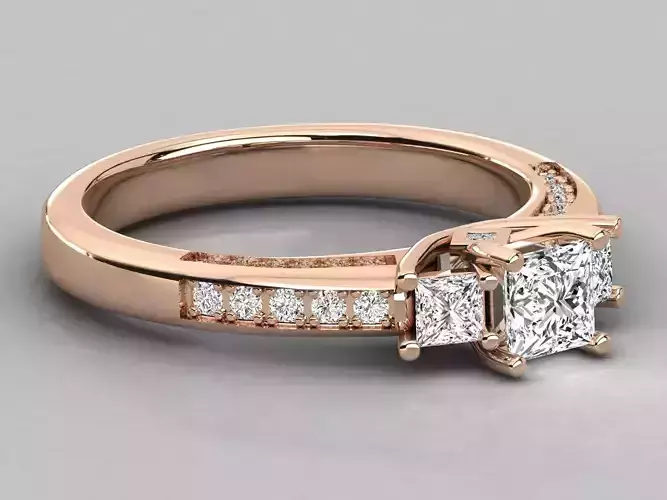 Women Light Weight Solitare Diamond Wedding Ring   6