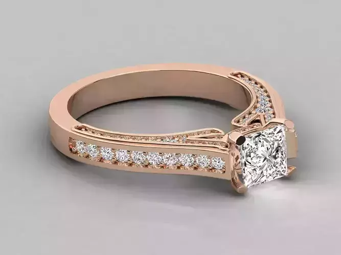 Women Light Weight Solitare Diamond Wedding Ring   5