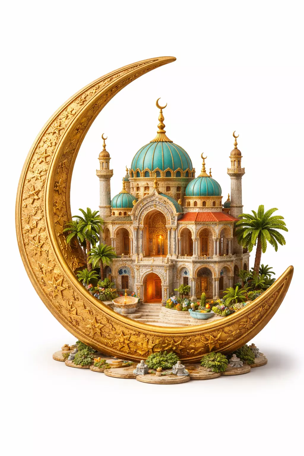 Mosque In Crescent Ramadan Decor Model 3D print model