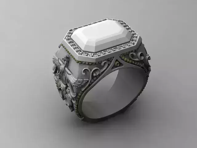 Eagle Emblem Ring  3D Printable Ornamental Ring 